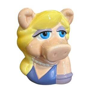 Vintage Miss Piggy Ceramic Figural Mug Jim Henson Muppets Applause Collectible